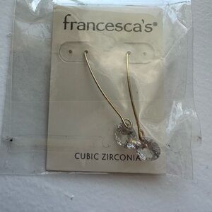 Francesca's Collections Gold Tone Threader Earrings with Clear Stones